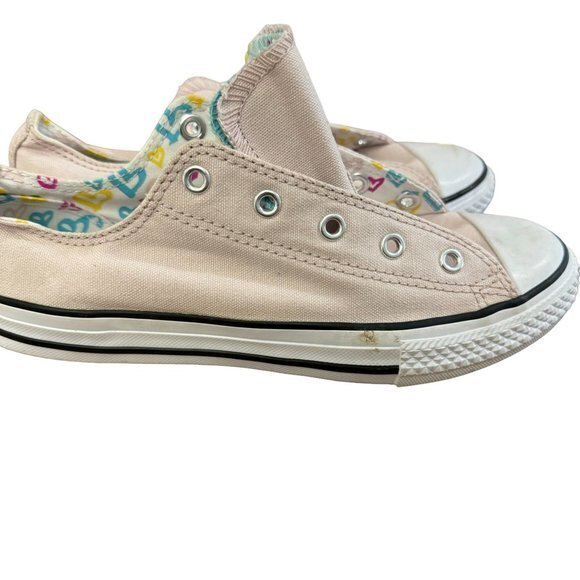 Converse Shoes Junior 4 Chuck Taylor Double Tongue Sneakers Pink Low‎ Top - Picture 11 of 13